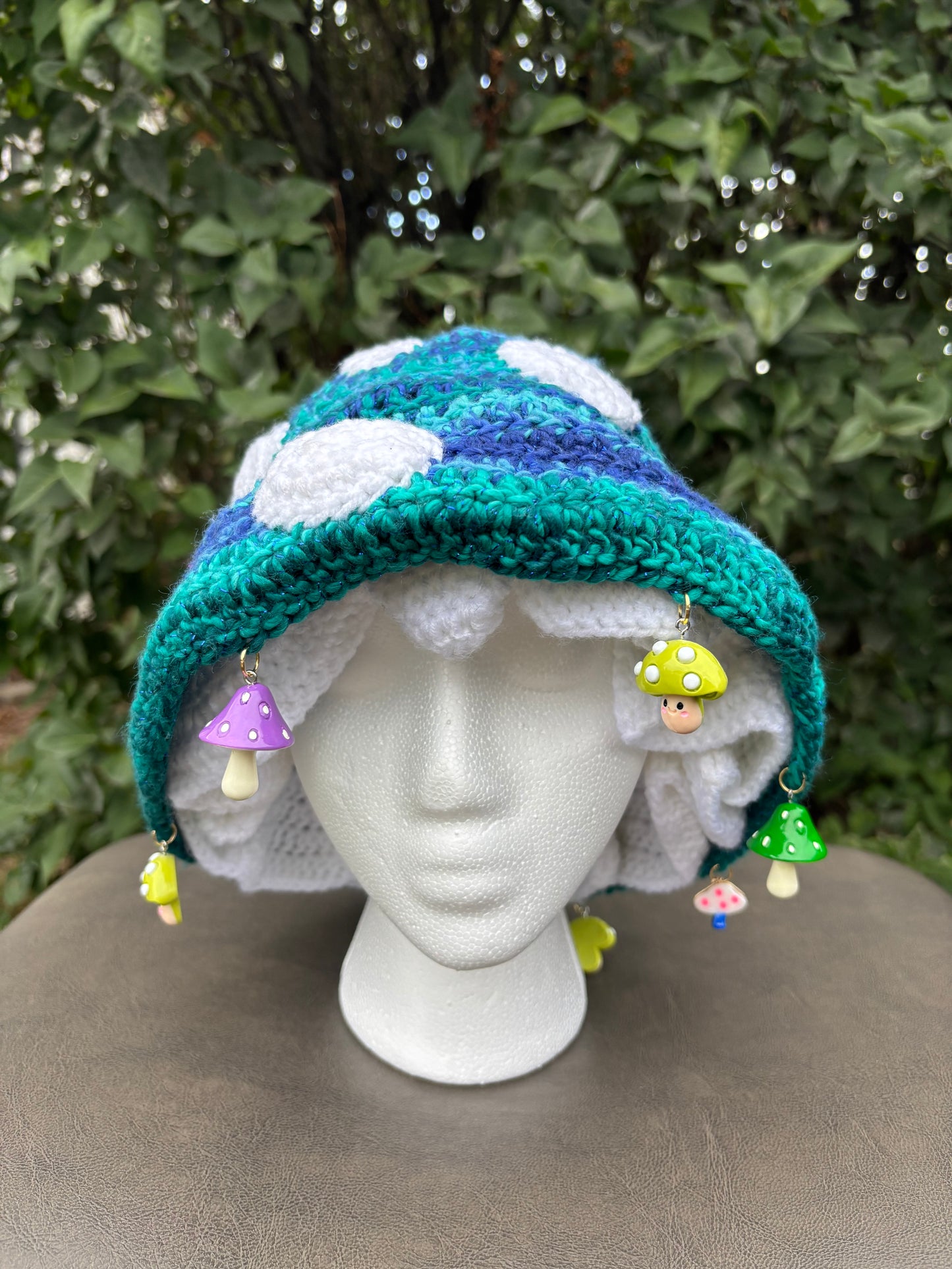 Blue-Teal Mushroom Hat